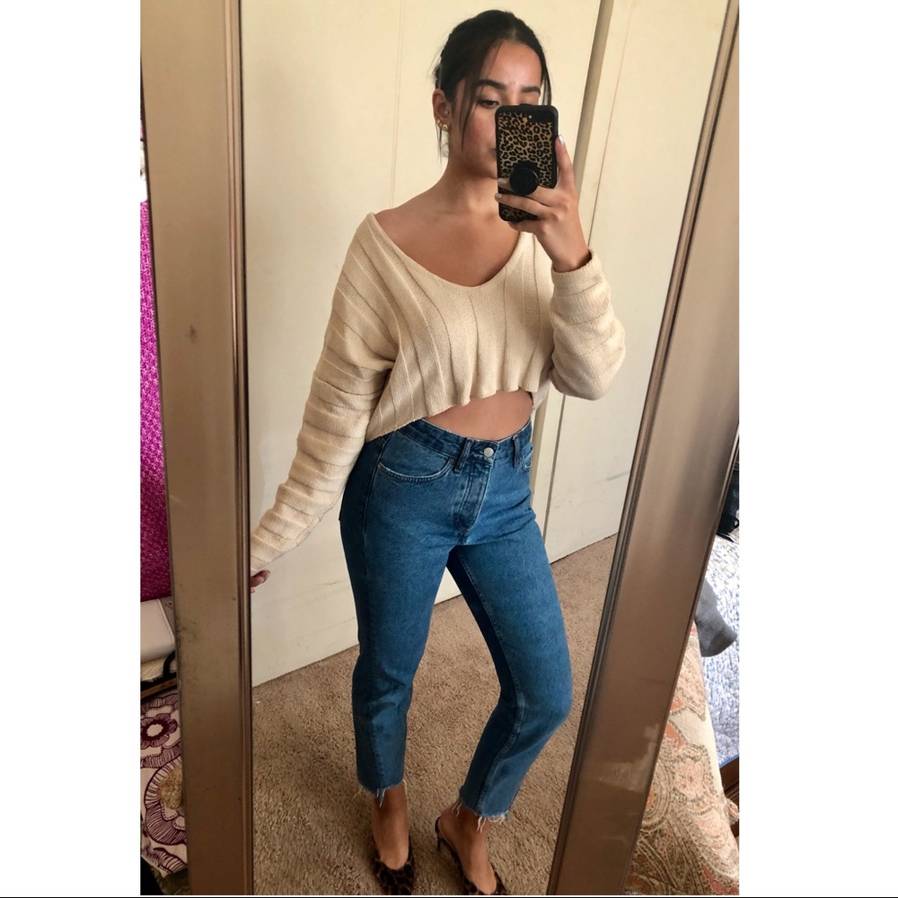 Tan cropped sweater